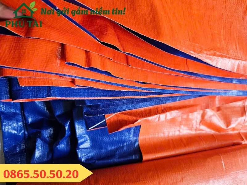 Bạt xanh cam khổ 4m loại tốt 200gr