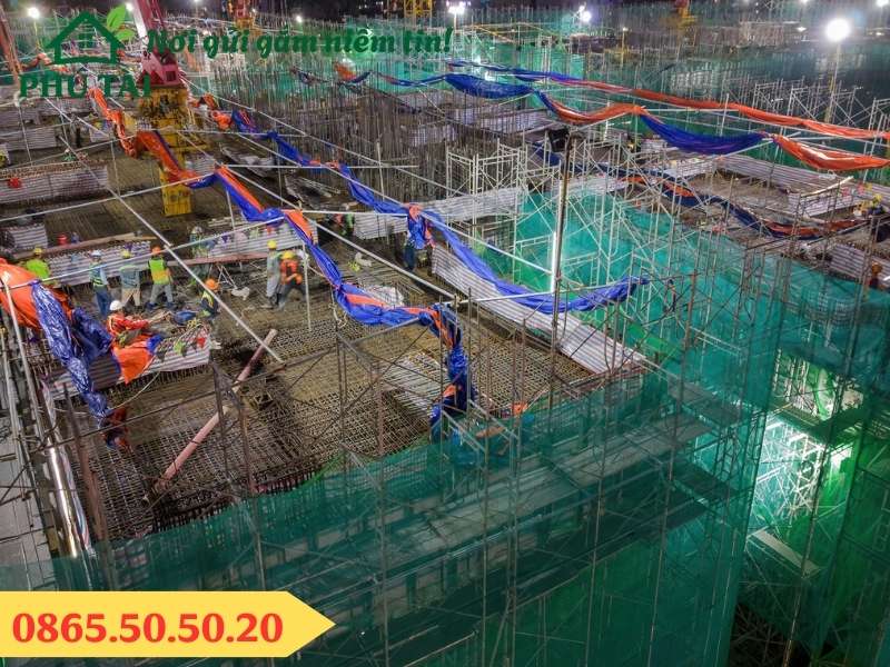 Sử dụng lưới bao che 2mx100m tại công trình
